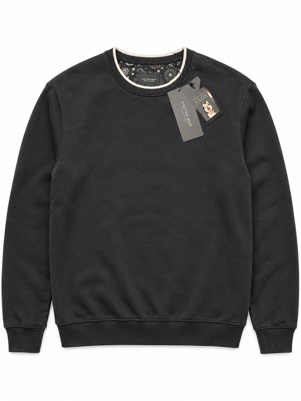 Cactus Man Ricky Singh Black Crewneck Sweatshirt Fleece Pullover Mens Large NWT
